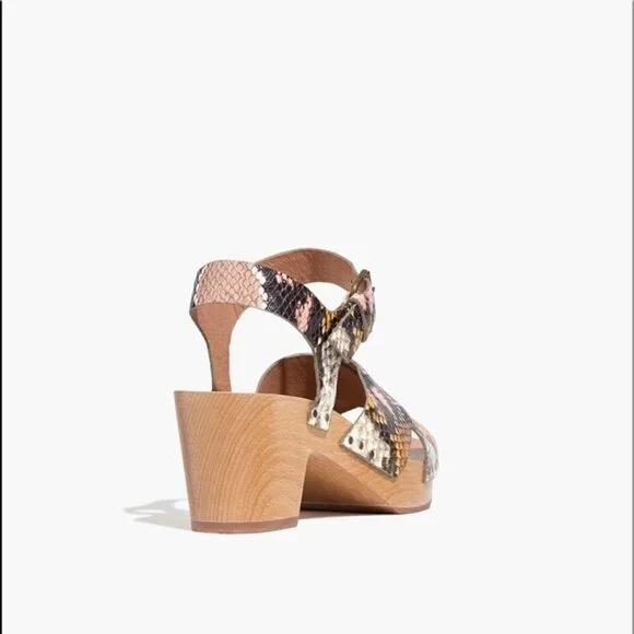 Madewell Johanna Snake Print Crisscross Clog Sandals 9.5 | Block Heel NWOT - Picture 7 of 7